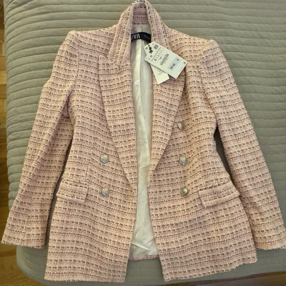 NWT Zara Tweed Blazer Size Small